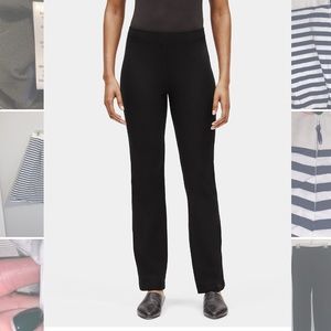 Eileen Fisher Black Straight-Leg Knit Pants